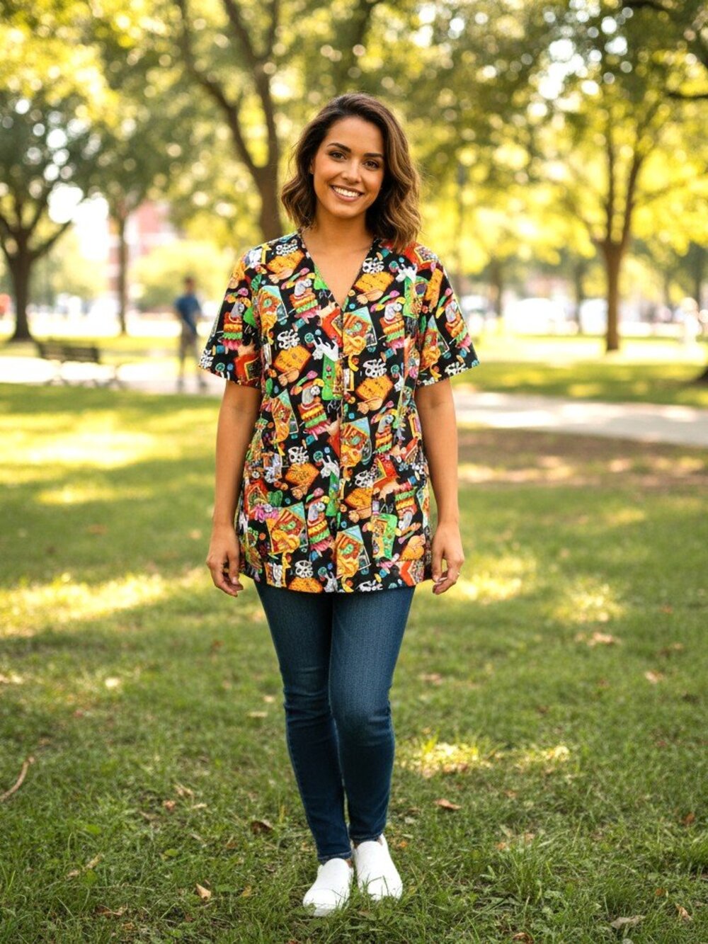 Handmade Cat Fabric Cotton Blend Blouse – Whimsical & One of a Kind, SHIPS FREE